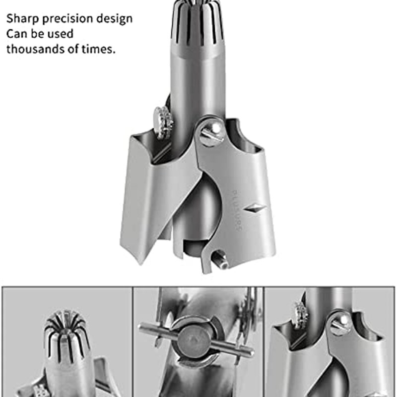 PLUSURS Professional Mannual Nose&Ear Hair Trimmer for Men W