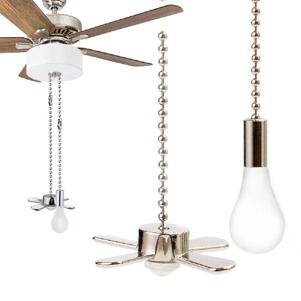 2Pcs/Set Durable Metal Retro Ceiling Fan Pulls Lamp Chain