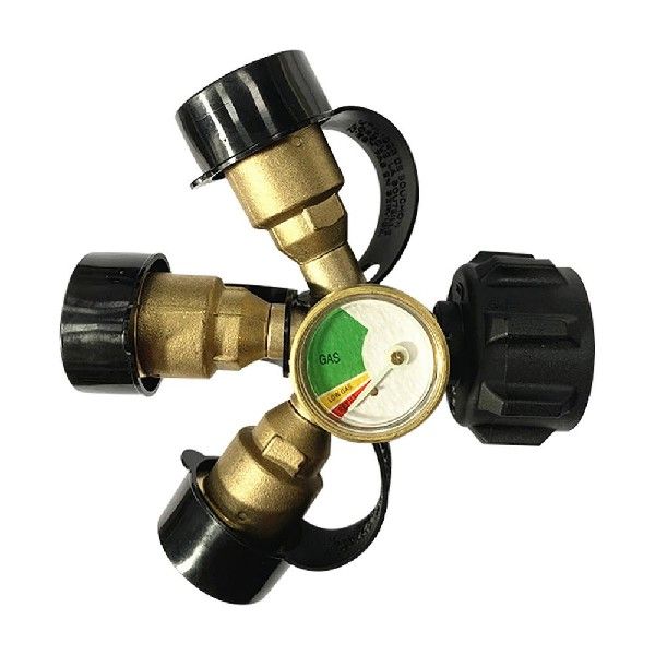 Propane LP Tank Fuel Tee Gauge Adapter Fitting 3 Y Splitter