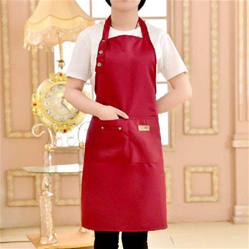 Pure Color Kitchen Cooking Apron For Woman Men Chef Waiter