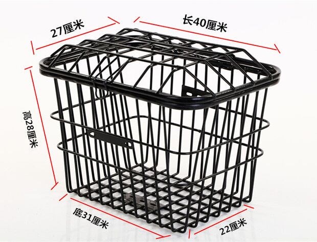 电动车筐车篮电动车自行车筐菜篮子加粗加C大通用带盖子大号前后
