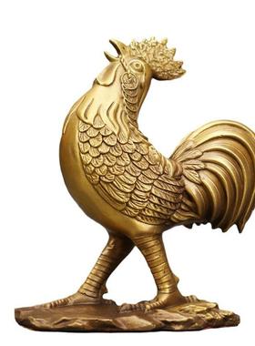 工厂直发铜公鸡雄鸡黄铜摆件办公室客厅桌面装饰品宴会送礼铜摆饰