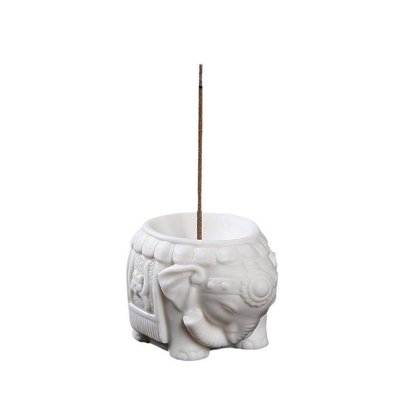 创意白瓷大象香插家用陶瓷香座香托迷你小香炉室内香薰炉创意摆件,餐饮具,茶道/香炉,淘宝优惠券,粉丝福利购,淘宝优惠卷