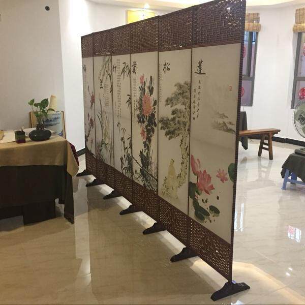 简约中式屏风隔断墙折屏客厅卧室遮挡简约现折叠移动家用带底座