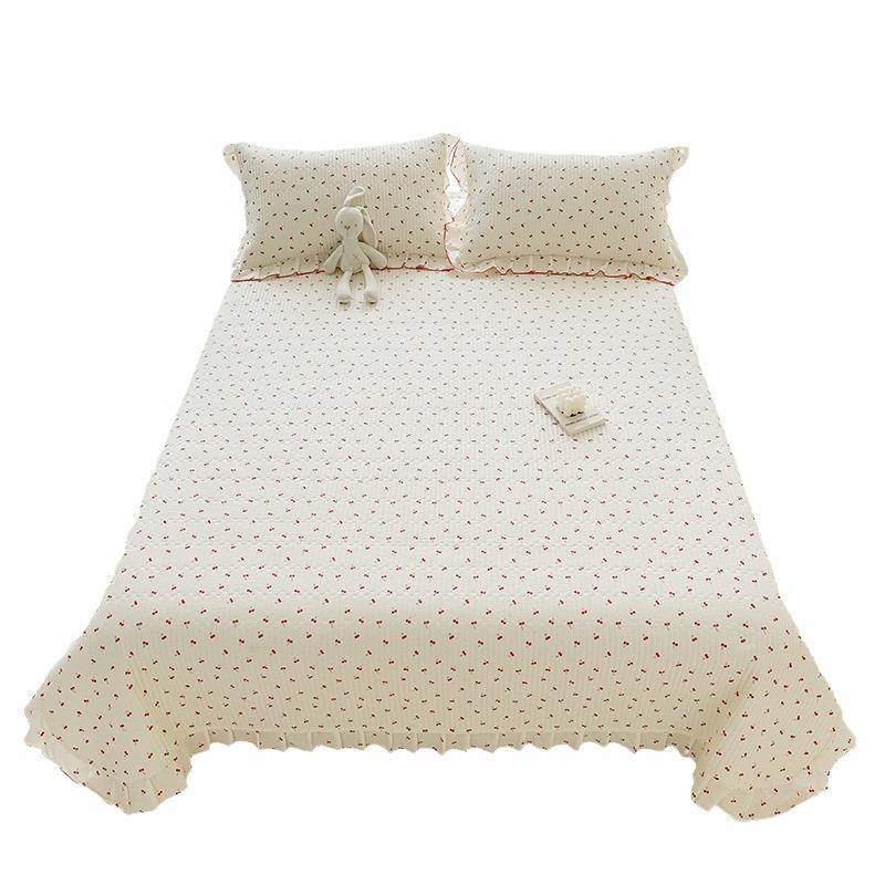 婴级全棉三夹棉床盖法LJ式花边套清母新床盖件直播爆款