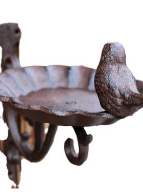 铸铁工艺品铁艺挂钩小鸟欧式古典怀旧风格庭院花园鸟食盆吊篮壁挂