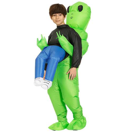 成人儿童搞笑活动货源一件起批万圣节外星人充气服