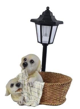 新品动物花盆六角灯花园装饰园林户外景观路灯树脂工艺品摆件