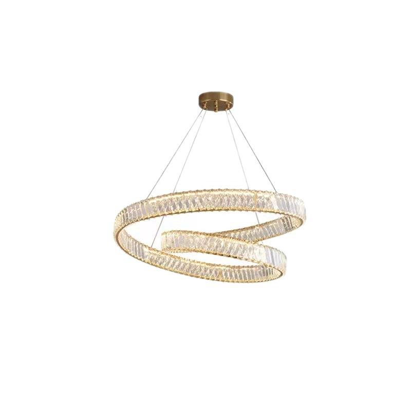 轻奢水晶厅吊灯现代简板约餐厅吊客灯创意异型DDT-7805设计师后别