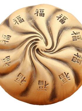 黄铜包子包赚包赢蒸蒸日上小福包办公室桌面装饰纯铜手把件