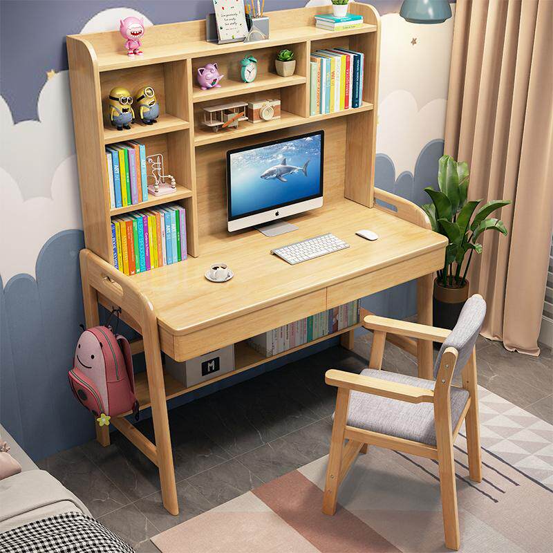 儿童学习桌小学生书桌升降实木课桌男女简约家用学生写字桌椅套装
