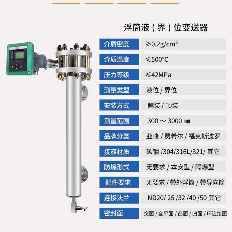 现货供应 高压浮筒液位计 智能浮筒液位计 潍坊浮筒液位变换器