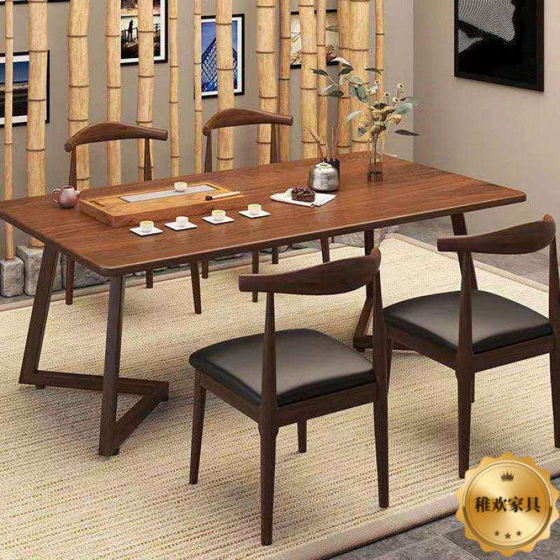 茶桌椅组合茶桌办公家用茶台长方形桌现代简约功餐桌夫套装泡茶桌