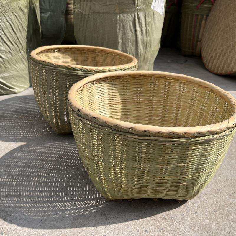 湘西手工竹编竹筐小大号筐家用田园厨房收纳筐超市展示筐带盖防水