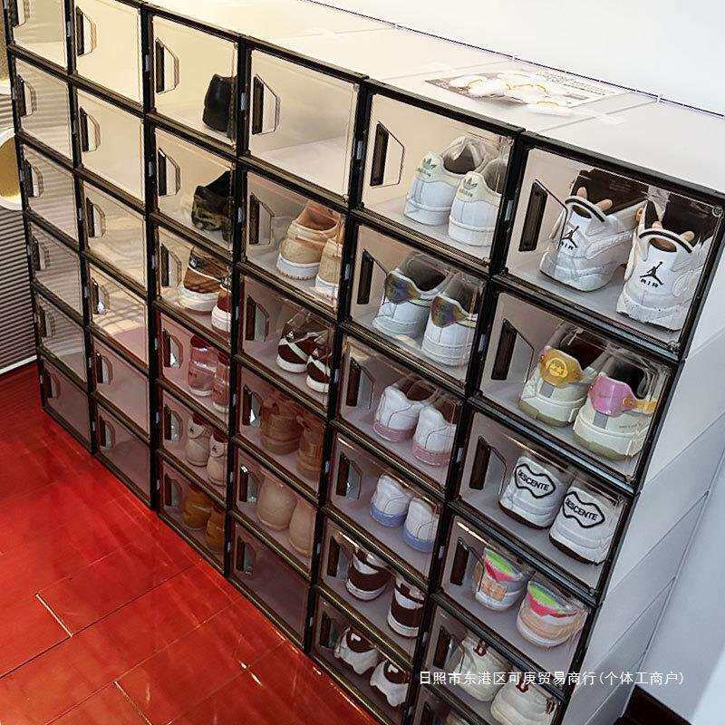 鞋盒收纳盒透明非鞋子鞋柜收纳塑料折叠家用门口鞋架省空间.喆征