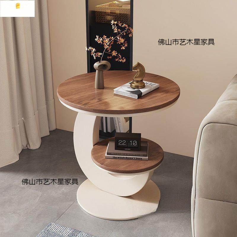 轻奢双层圆形边几沙发阳台