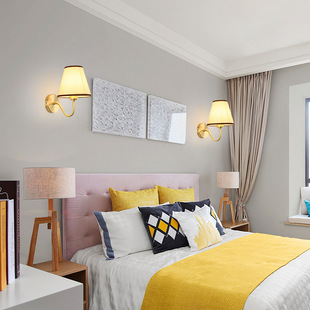 乔源灯饰厂跨境电商货源 批发弯管布灯罩墙壁灯 简约卧室床头X20