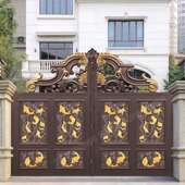 农村平移门别墅小区庭院大门耐腐蚀乡村铝艺大门农村对开门