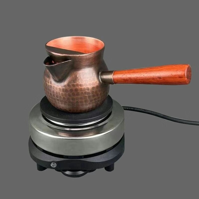 批发纯铜紫檀手工公道杯带柄茶壶分茶器煮烤茶罐公杯茶具国潮风