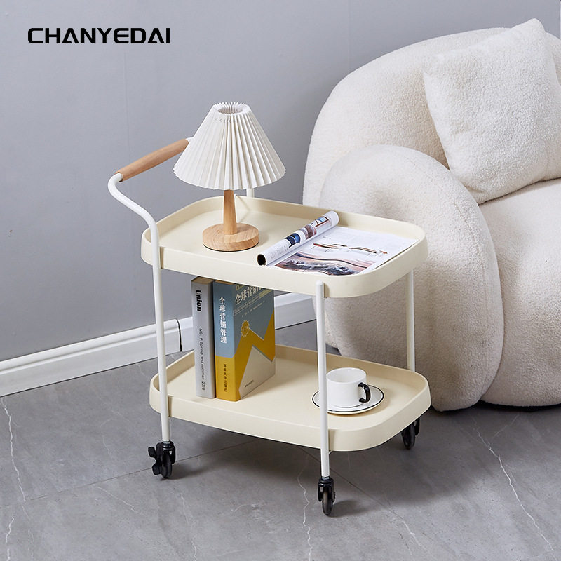 奶油风可移动边几北欧创意角几网红简约ins风推车现代小户型茶几