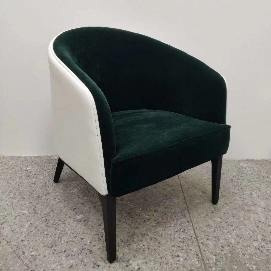 意式轻奢布艺休闲样板房简约单人沙发售楼处样板间洽谈椅家具