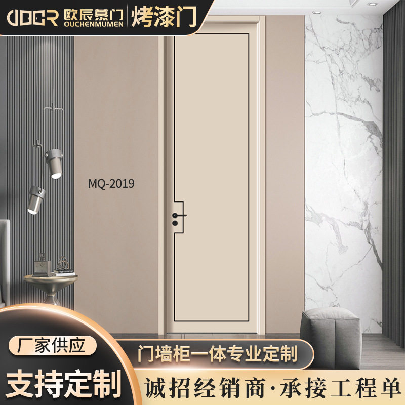 爱尚我门免漆描线镶铝条烤漆门 旧房改造实木韩式简约免漆室内门