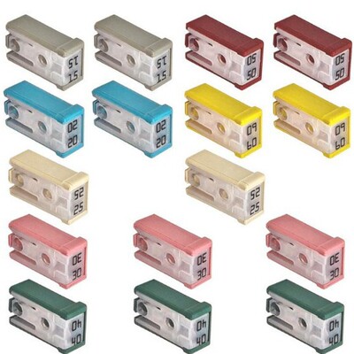 16件15A20A25A30A40A50A60A32V迷你开槽汽车盒式保险丝套件