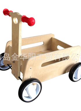 可移动木制工具车KWO100拖车大脚车木台车 工具车
