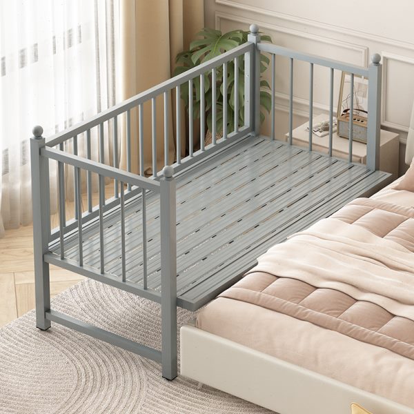 儿童铁艺拼接床加高护栏无缝衔接可调节高度安全防摔单人婴儿小床