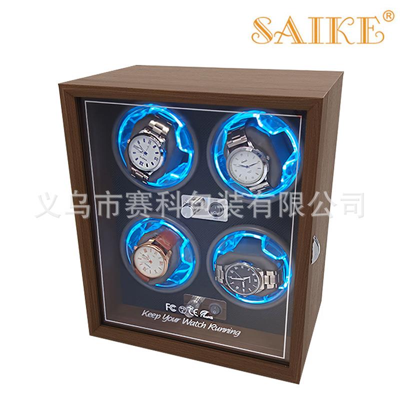 现货黑胡桃纹木质4表全自动机械表摇表器电动家用