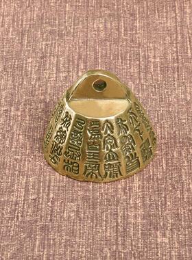 古玩秦诏文权秤砣秦始皇实心黄铜文镇压文房铜器把玩件浮雕铜摆件