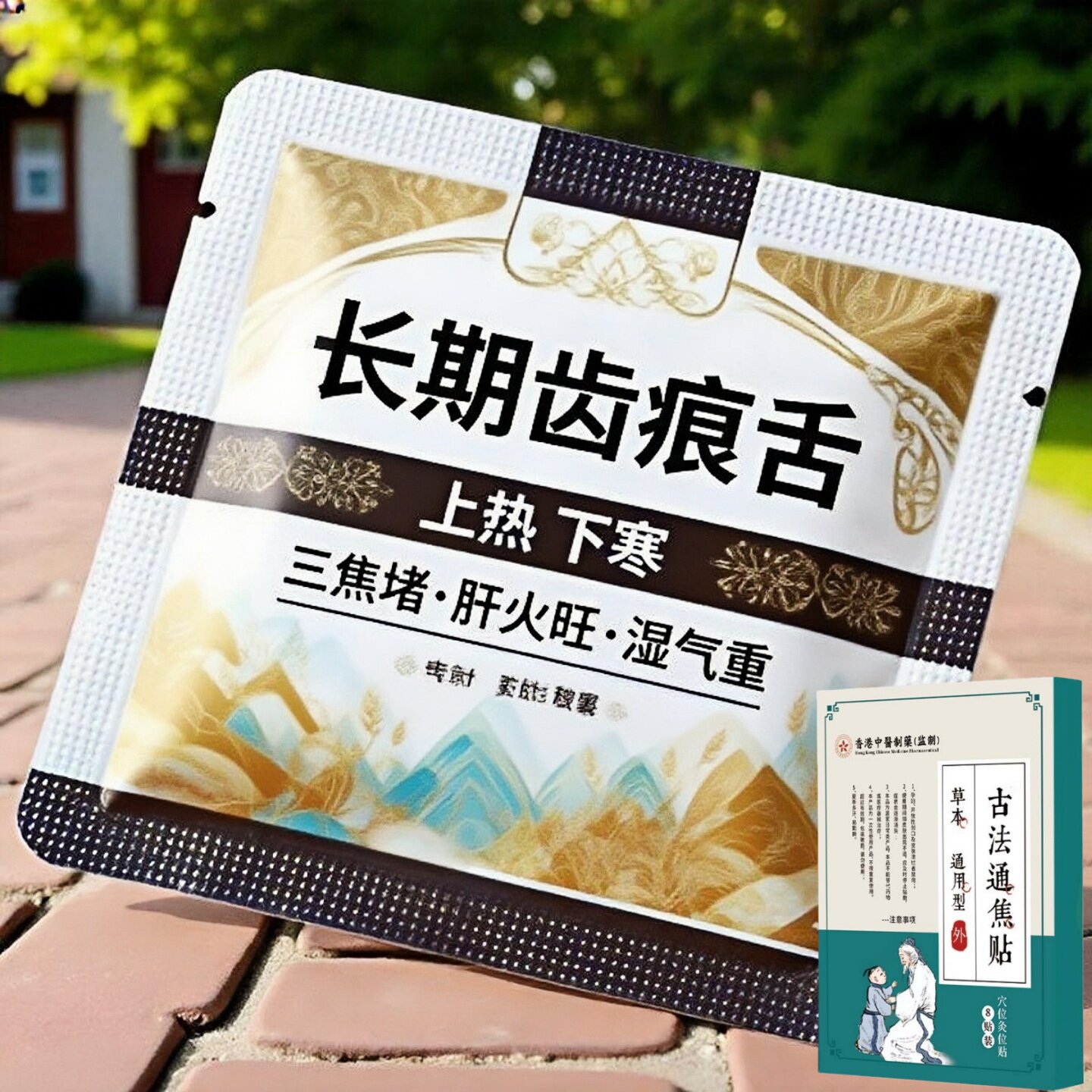 长期齿痕舌】肝气郁结虚不受补上热下寒中焦淤堵舌苔厚腻三焦贴