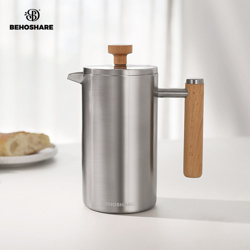 不锈钢法压壶咖啡壶家用双层保温