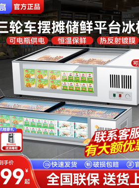志高  冰柜小型移动冷藏柜烧烤夜市展示柜便捷卧式三轮车地摊冰箱
