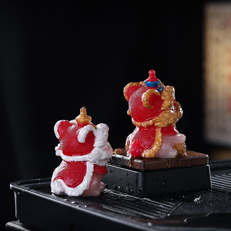 变色茶宠喝茶摆件精品迷你灵兽茶桌茶玩泡茶台上的装饰品国潮醒狮