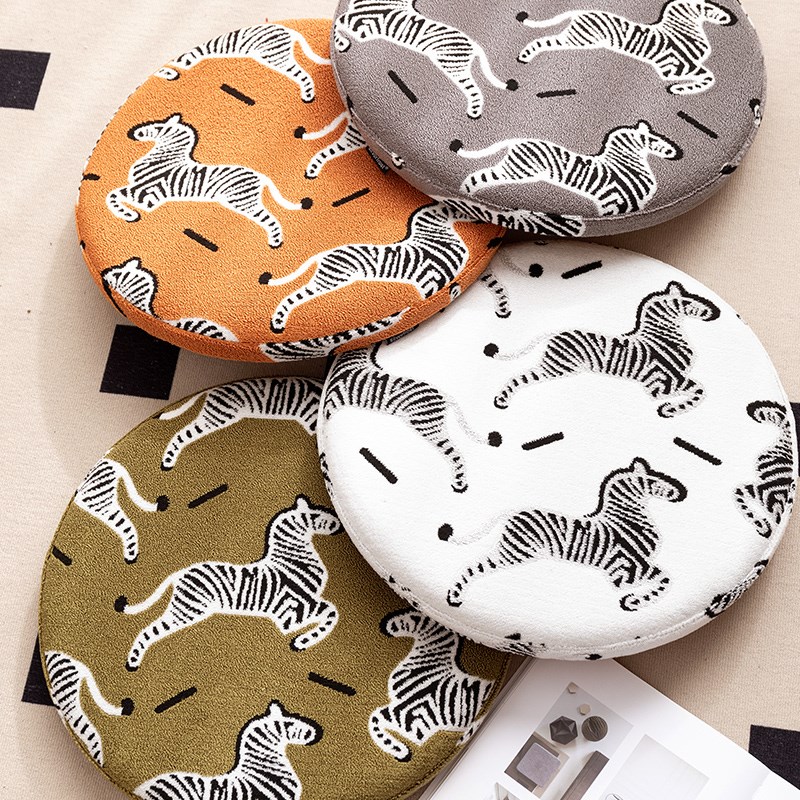 毛巾绣圆形坐垫餐椅吧台卡座垫记忆棉防滑地上办公室四季久坐不累