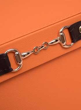 家用储物箱整理箱特大号皮质样板房装饰摆件橙色衣柜衣帽间收纳箱