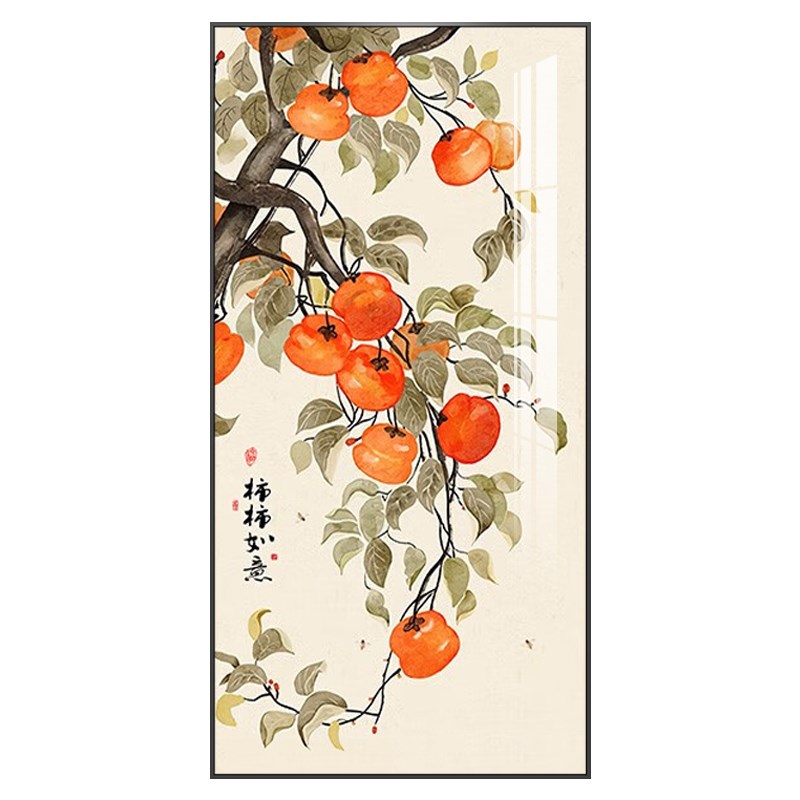 玄关画2024年新款高端晶瓷装饰画时尚壁画走廊Q过道入户新中式挂图片