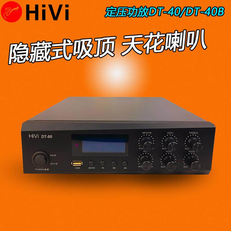 Hivi/惠威套装5寸天花吸顶喇叭dt-40惠威USB功放功40w迷你定压