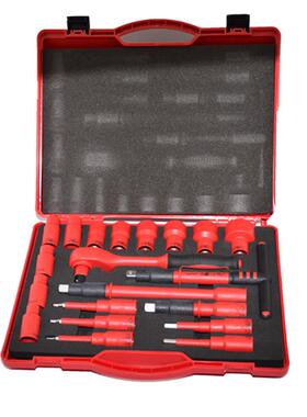 进口20pcs1/2VDE1000V绝缘组合扳手工具套装加长杆套筒内六角