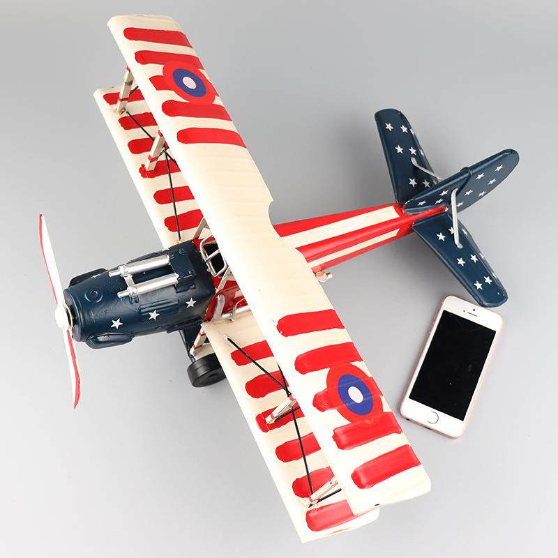 复古美式双翼战斗机模型飞机铁皮工艺品客厅酒吧橱窗柜装饰品摆件,农机/农具/农膜,其它农用工具,淘宝优惠券,粉丝福利购,淘宝优惠卷
