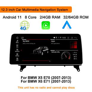 适用宝马X5E70X6E71安卓车载中控导航一体机12.3寸CarPlay