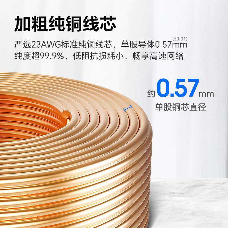 泛达六类网线家用cat6千兆非屏蔽带骨架工程级高速网线100米箱线