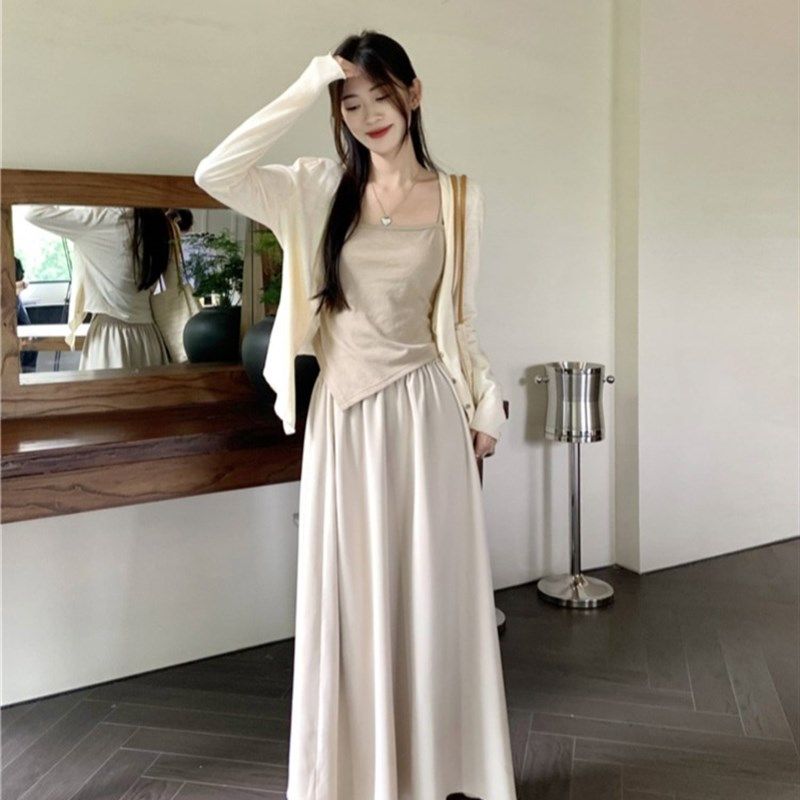 速发大码新带式禅意风三件套春长新款季袖开衫不规则吊中半身裙,女装/女士精品,大码套装,淘宝优惠券,粉丝福利购,淘宝优惠卷