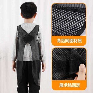速发可罩儿童透防围裙明水免洗画画批衣男孩孩吃饭幼儿园反穿衣定