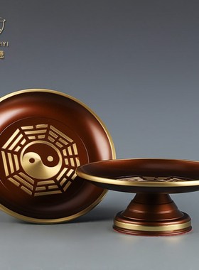 速发古沉纯铜道家神像供具套装整套八卦香炉果盘供灯供神用品全套