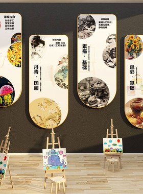 速发画室布置美术教室艺术培训机构环景文化背创墙面装饰世画界发