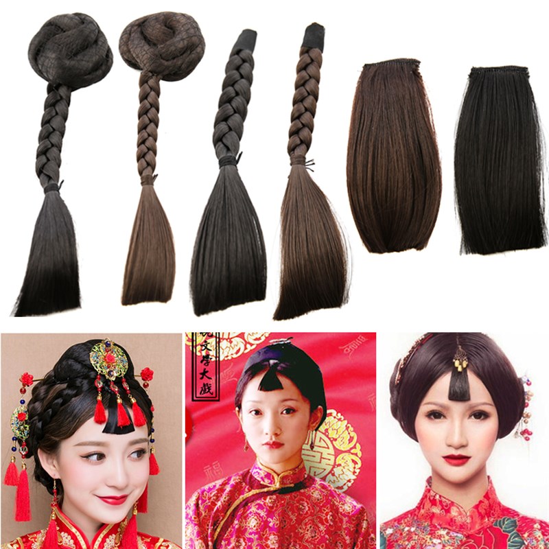 速发古装造型秀禾刘海影楼红出造型假发橘子演了影视海冰冰刘范片