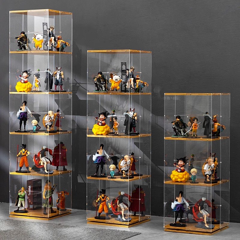 速发旋转展示柜亚克力模型玩具展示架家用玻璃柜非陈列化妆品