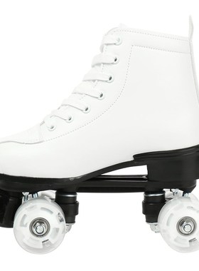 Women White PU Leather Roller Skates Skating Shoes Sliding I
